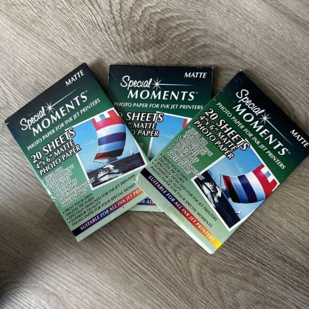 New Matte Special Moments Photo Paper For Ink Jet Printers 20 Sheets 4 x 6 Inch
